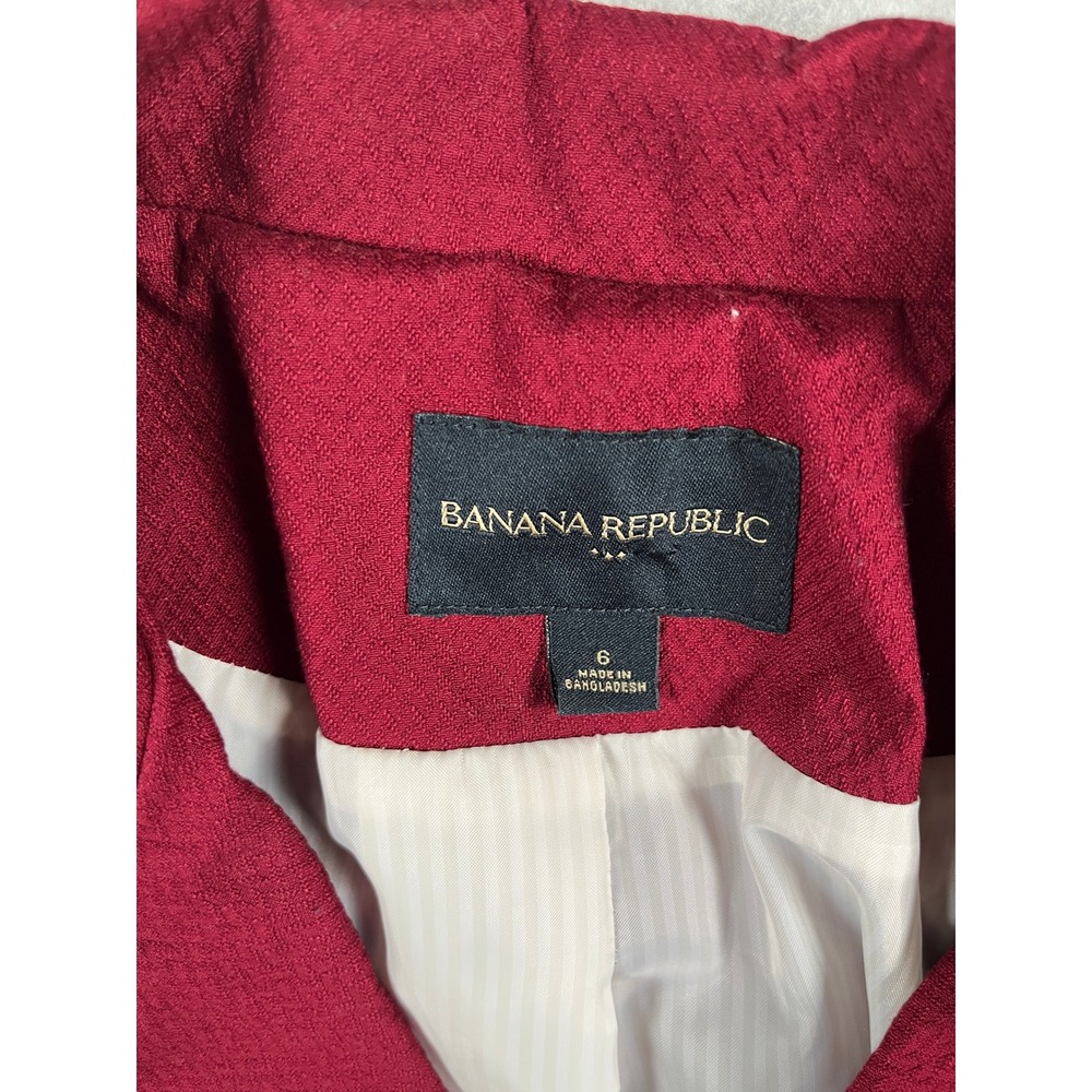 Banana Republic Pea Coat Jacket Women 6 Red Double Breasted Y2K Preppy Academia - Picture 2 of 9